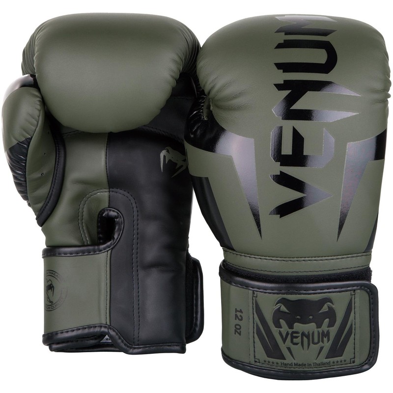 Venum Elite Boxing Gloves, Unisex, Khaki/Black, 340 g EU