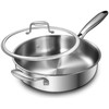 EWFEN 12 Inch Tri-Ply Stainless Steel Frying Pan, 5-Quart Deep