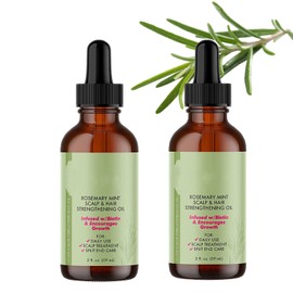 Pack of 2 Rosemary Oil for Hair, Rosemary Oil Hair, Rosemary Mint for Hair Growth, Scalp and Hair Strengthening Oil, Against Hair Loss for Dry Damaged Hair