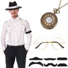 SATINIOR 1920s Old Men Costume Roaring Retro Accessories Set Gangster
