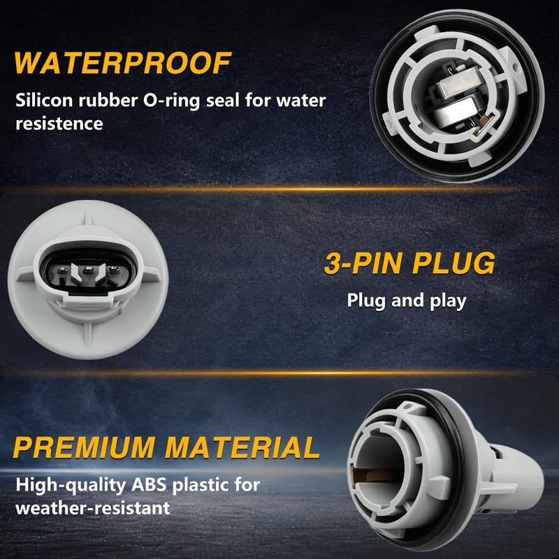 KPALAG 2-Pack Front Turn Signal Light Socket with Bulbs and