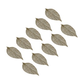 PATIKIL Leaf Pendants, 10Pcs 3"/78mm Metal Tree Leaf Beads Bulk Leaves Charm Mesh for Jewelry Making Bracelet Necklace Earring Keychain Style 4, Brown