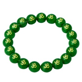 Amazing Gemstone OM Green Agate Bracelet for Women Men's Gifts - Protection Healing Crystal Bracelet - 8mm Gemstones Beaded Stretchable Bracelet Pulseras Para Hombres Mujer Stocking Stuffers