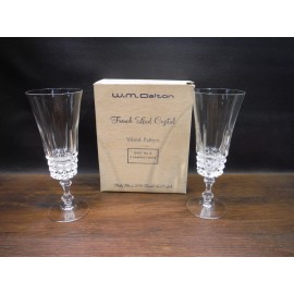WM Dalton W.M. Dalton Verite Pattern  French Lead Crystal Unit No. 3 Parfait Set of 2