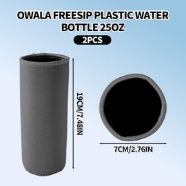 2pcs Silicone Water Bottle Sleeves for Owala FreeSip Plastic 25oz, Anti-Slip Protective Wrap Boot for Twist Flip Bumper Retaining Temperature & Avoiding Damage Accessories Replacement Part(Black)