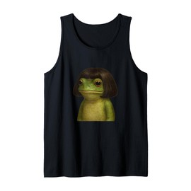 Funny Frog Girl Bob Hair Meme Art Tank Top