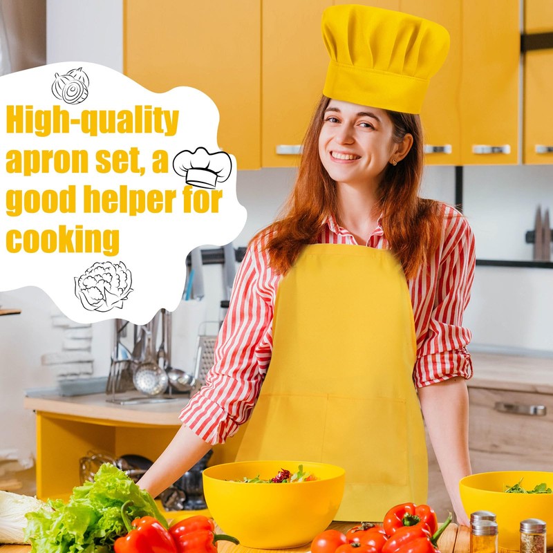 SATINIOR 2 Pcs Chef Costume for Women Men Chef Hat