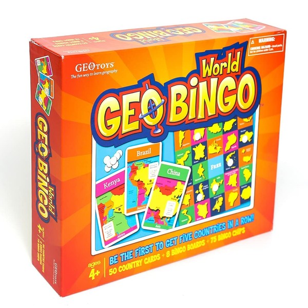 GeoToys — GeoBingo World — Board Games for Kids — Geography Bingo Game Learning Resources and Educational Toys — Kid Toys for Ages 4 and Up