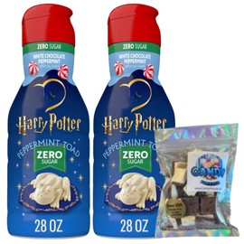 Candy Freezer Peppermint Toad Coffee Creamer Ͼ◎ʄʄɛɛ-ʍαƚɛ Rich & Creamy Flavor 28 Fl oz. Pack of 2 (Two) Bottles with Freeze Dried Ice Cream Bites (Zero Sugar White Chocolate Peppermint) - Candy