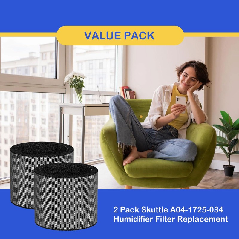Roninby 2 Pack A04-1725-034 Humidifier Evaporator Pad Filter Replacement Compatible