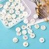 Craftdady 92pcs Freshwater Shell Alphabet Pendants Flat Round White Shell