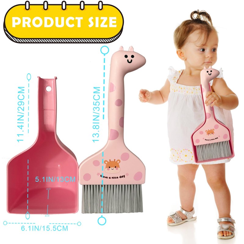 Mini Broom and Dustpan Set Cartoon Small Broom with Dustpan