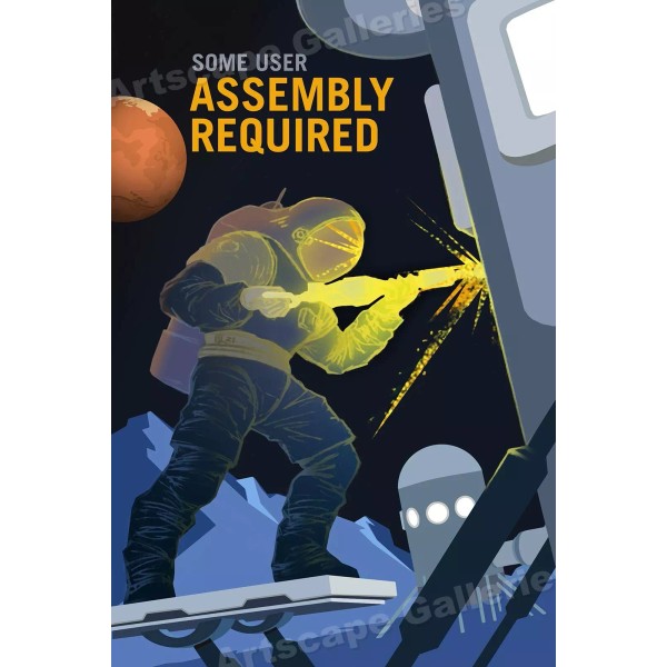 Assembly Required Retro Style Classic Mars Exploration NASA Travel Poster