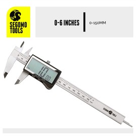 Segomo Tools 6 Inch Electronic Digital Calipers: Inch, Fractions, Millimeter Conversion - DIGICAL6