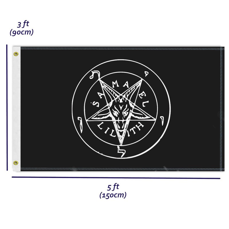 3×5 FT Baphomet Bold Flag, Large 100D Church Of Satan
