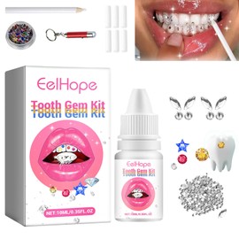 Tartar Jewellery Tartar Set Tooth Gem Kit Tooth Jewellery Set Tooth Gems Tooth Stones Tooth Jewellery Glue Butterfly Tooth Gemstone Set DIY with 1445 Pieces Tooth Gem