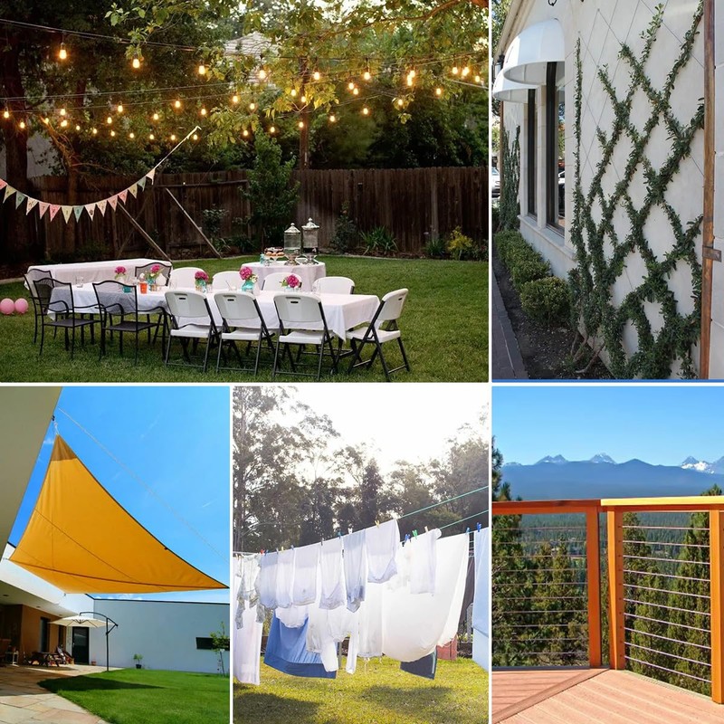 Hannger 1/8" Wire Rope Kit, 50FT PVC Coated Steel Cable