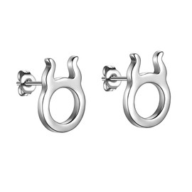 Beautlace Horoscope Zodiac Stud Earrings 12 Constellation Astrology 18K Gold/Silver/Black Gun Plated Little Ear Stud for Women Men Teen Jewelry Gift KE0068, Metal, Cubic Zirconia