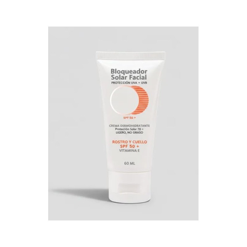 Bloqueador Solar Facial SPF 50+, Crema Dermohidratante, Protección UVA +
