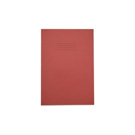 Rhino A4 Exercise Books, 32 Page / 8mm Lined with Margin Paper Notebook, 10 Pack, Office & School Stationery Supplies, Red