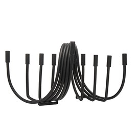 Godinger Black Swirl Menorah, Hanukkah Candle Holder, 9-Arm Metal Menorah for Festival of Lights Décor, 12X6