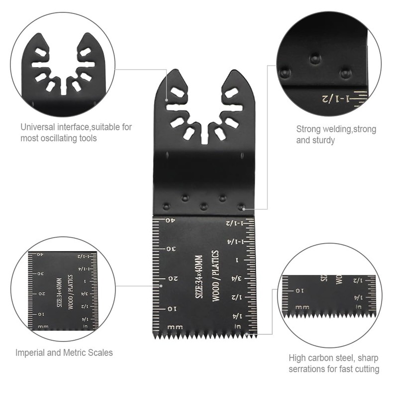 Oscillating Tool Blades Set, 30pcs 34mm Quick Release Oscillating Saw