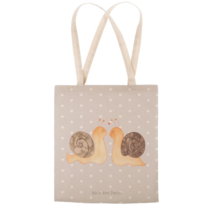 Mr. & Mrs. Panda Shopping Bag Snails Love, gray