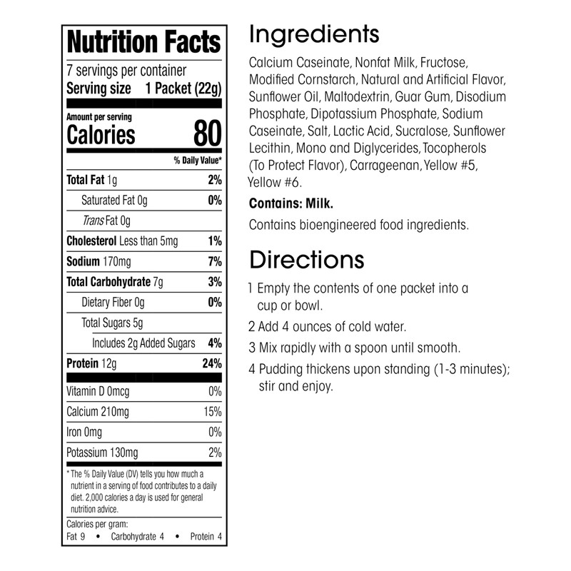 WonderSlim Protein Pudding, Lemon, 12g Protein, Gluten Free (7ct)