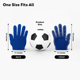 FUNSTITUTION Giant Clapping Foam Hand for All Occasions - 2 Pcs Cheerleading Giant High Five Foam Fingers for Sports Exciting Vibrant Colors Use Celebration Pom Poms Great for Sporting Events (Blue)