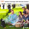 Camping Fan with Light - 20000mAh Rechargeable Battery Fan, 112Hrs