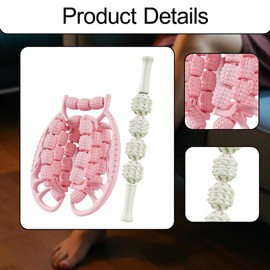 Perfeclan 2Pcs Fascia Muscle Roller Massagers Leg Massage Tools Muscle Relaxer Massage Stick for Calf Neck Hands Shoulders Elbow, Pink