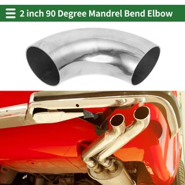 Motoforti 4pcs 90 Degree Mandrel Bend Elbow Car Modified Exhaust Pipe Tubing Piping 2" Inch OD Thickness 1.2mm/18GA 51x160x1.2mm 304 Stainless Steel Silver Tone