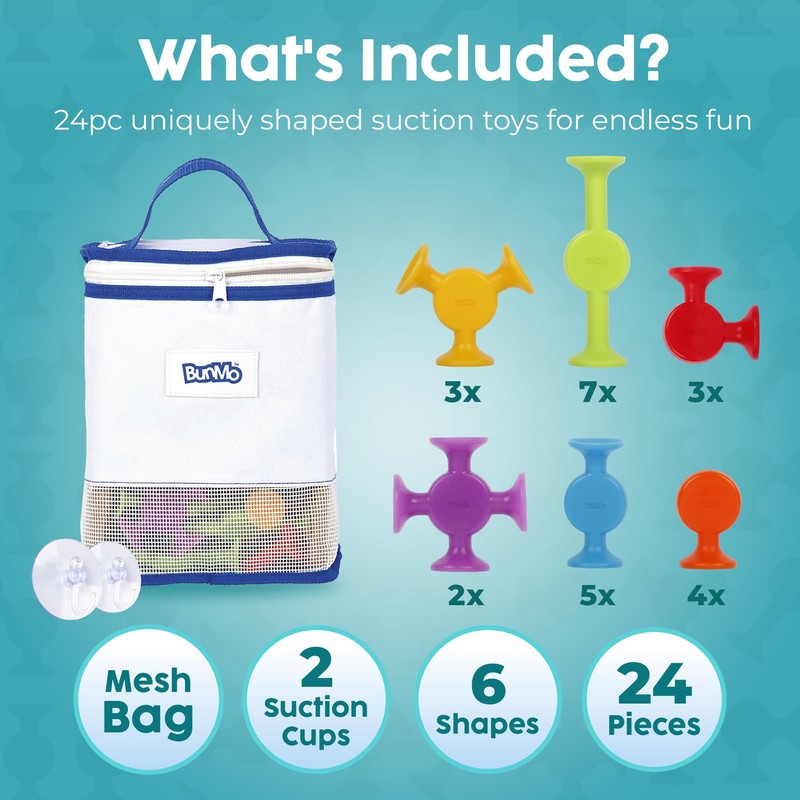 BUNMO Suction Bath Toys - Connect, Build, Create - Bath