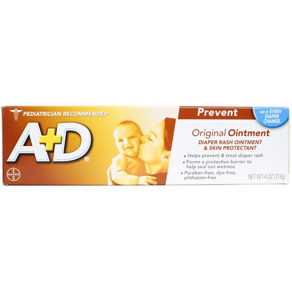 A&D Diaper Rash Ointment Skin Protectant Original - 4 oz, Pack of 4