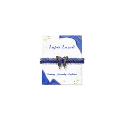 Vinswet Butterfly Bracelets for Women Healing Crystals Beaded Bracelet Natural Gemstone lapis lazuli Bracelets for Women 8mm Blue aventurine Jewelry Gifts for Women