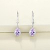 YL Women's Solitaire Dangle Drop Earrings Sterling Silver Teardrop Leverback