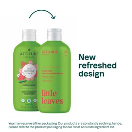 ATTITUDE ATTITUDE Bubble Wash for Kids, EWG Verified Bubble Bath, Hair Shampoo and Body Soap, Dermatologically Tested, Plant- and Mineral-Based, Vegan, Watermelon & Coco, 473 mL