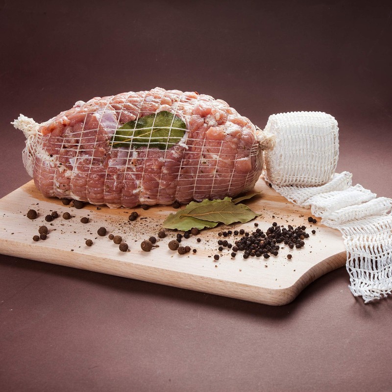 Browin 310102 Schinkennetz weiß, Fleischnetz, Elastische, Rollbraten Netz, 15 cm