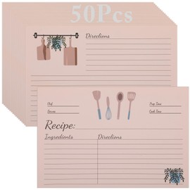 GeeRic 50Pcs Recipe Cards, Double Sided 4x6 Inch Blank Recipe Cards Cardstock for Bridal Shower, Weddings,Graduation and Christmas