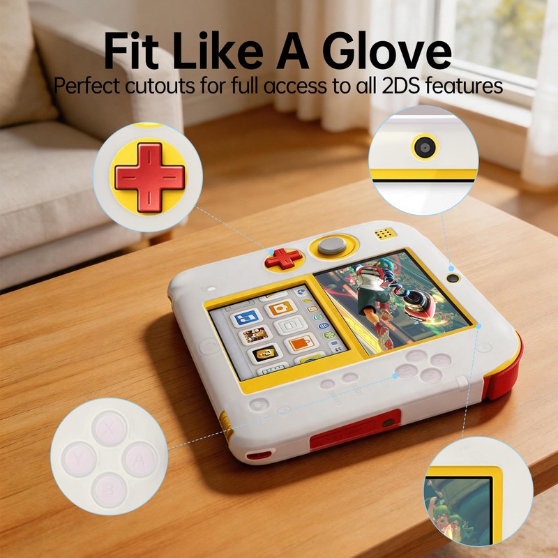 KEUYE Compatible with 2DS Case Soft Silicone Shell White