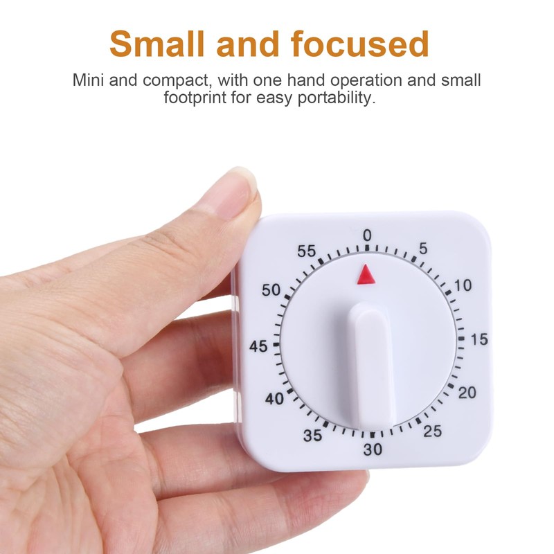 Kioiner Mechanical Kitchen Timer, 60 Minute Countdown Timer, Square Visual