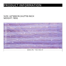 10FT Sheer Table Runner for Wedding Decoration: 24.8*118inch Gauze Chiffon Cheesecloth Runner Sequin Glitter Table Runner for Birthday Baby Bridal Shower Decor (Purple)