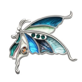 BAMAY - Broche de mariposa floral esmaltado, aleación de zinc, monarca, mariposa, regalos para mujeres y niñas, bufanda, Mediano, Zinc Esmalte, Sin gemas.