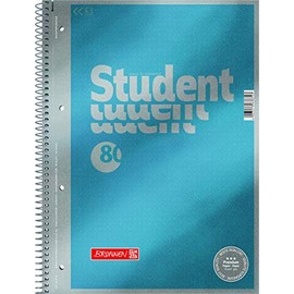 Brunnen 1067147 Notepad/Collegepad Dotted Premium Cover Sheet, 1 piece cyan-metallic
