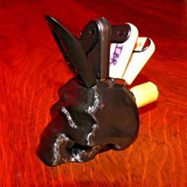 Unbranded USB and TF Card Organizer - Black Skull - Desk Decoration