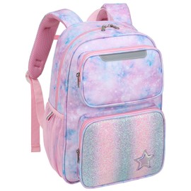 Bagseri Children's Backpacks for Boys Girls - 15L Nursery Backpack for Children 3 to 8, Children's Backpack with Chest Strap, Pink Tie-dye