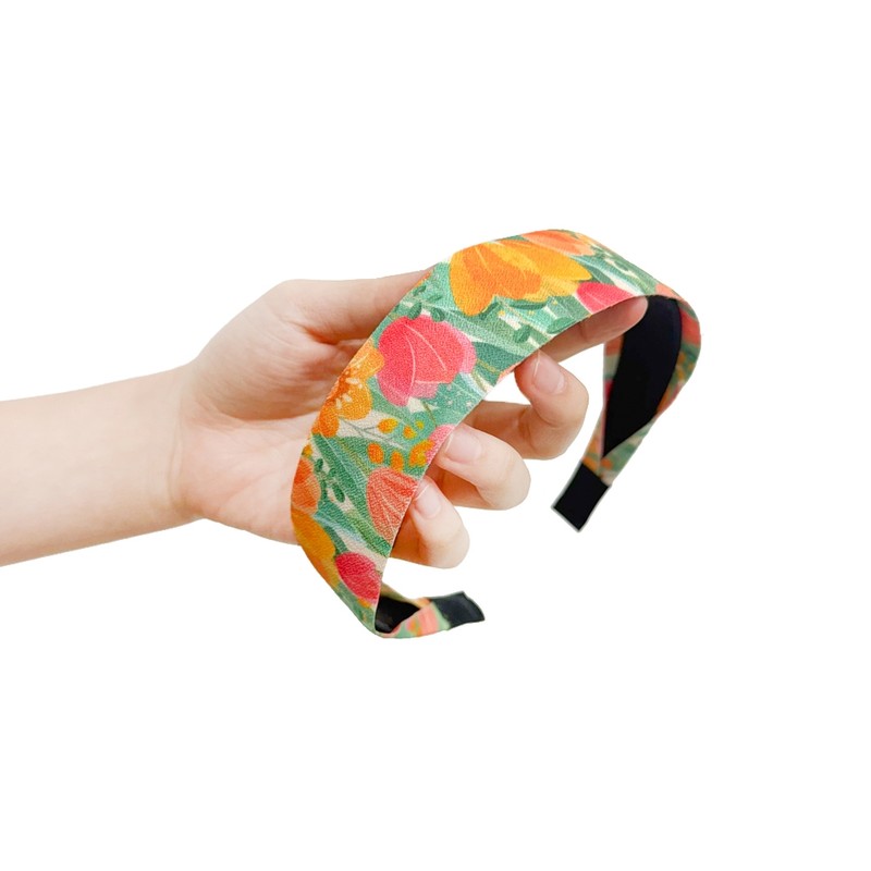 Burnaby colorful flower wide hair band wide headband / 버나비