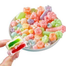 Chewy Wax Candies with Sweet Syrup Center 7.05oz, Mixed Fruit Flavors, Multiple Shapes, For Social Events (200g)