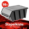 KADAX Stacking Box with Lid, Storage Box Made of PP