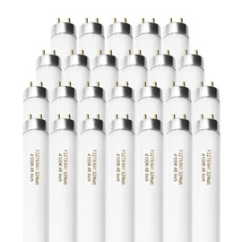 Konideke 25 Pack F32T8/841 Fluorescent Tube 48 Inch, T8 Fluorescent Light Bulb 4 Foot 32 Watt 4100K Cool White 2600 Lumens G13 Base
